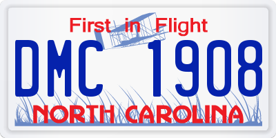 NC license plate DMC1908