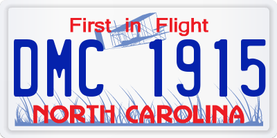 NC license plate DMC1915