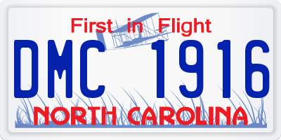 NC license plate DMC1916