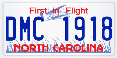 NC license plate DMC1918