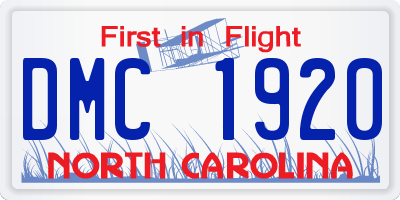 NC license plate DMC1920