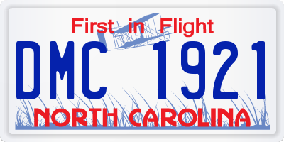 NC license plate DMC1921