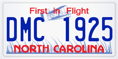 NC license plate DMC1925