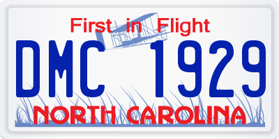 NC license plate DMC1929