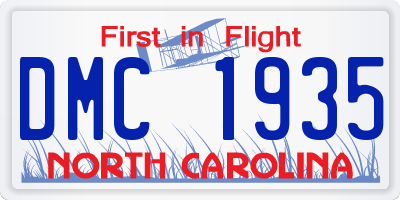 NC license plate DMC1935