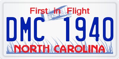 NC license plate DMC1940