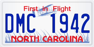 NC license plate DMC1942