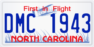 NC license plate DMC1943