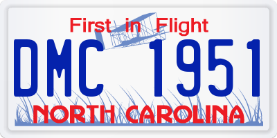 NC license plate DMC1951