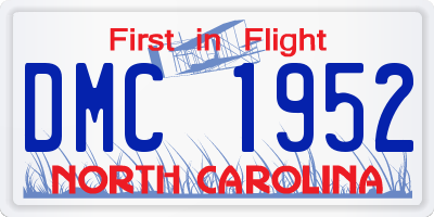 NC license plate DMC1952