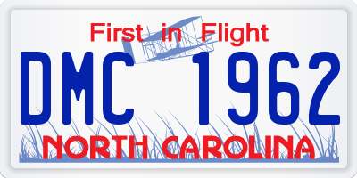 NC license plate DMC1962