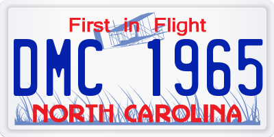 NC license plate DMC1965