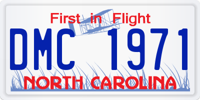 NC license plate DMC1971