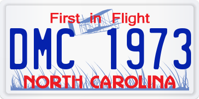 NC license plate DMC1973