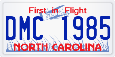 NC license plate DMC1985