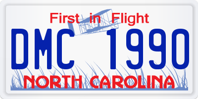 NC license plate DMC1990