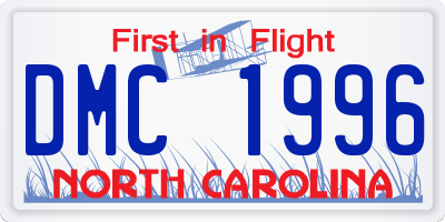 NC license plate DMC1996