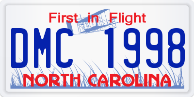 NC license plate DMC1998