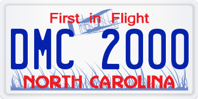 NC license plate DMC2000