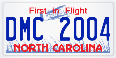 NC license plate DMC2004