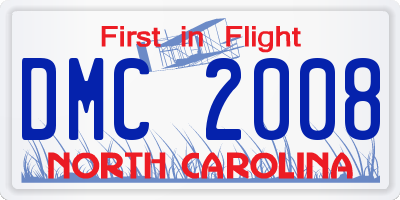 NC license plate DMC2008