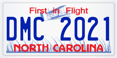 NC license plate DMC2021