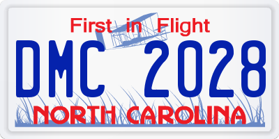 NC license plate DMC2028