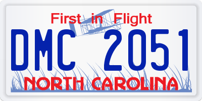 NC license plate DMC2051