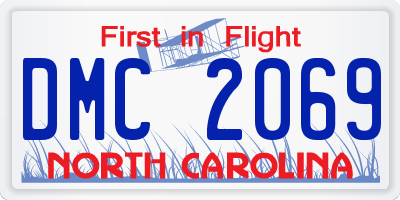 NC license plate DMC2069