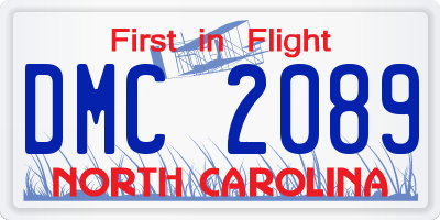 NC license plate DMC2089