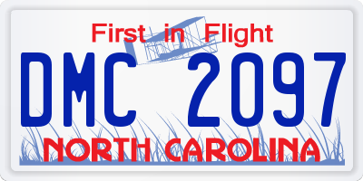 NC license plate DMC2097