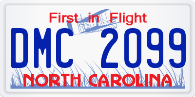 NC license plate DMC2099