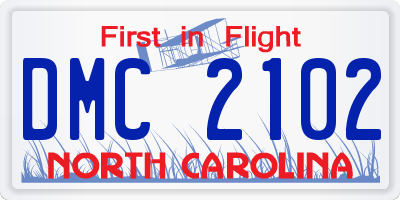 NC license plate DMC2102
