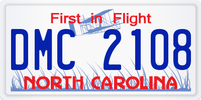 NC license plate DMC2108