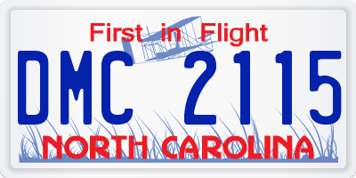 NC license plate DMC2115
