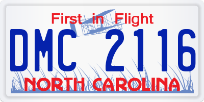 NC license plate DMC2116