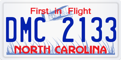 NC license plate DMC2133