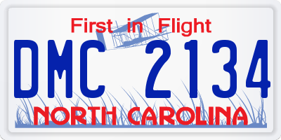 NC license plate DMC2134