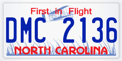 NC license plate DMC2136
