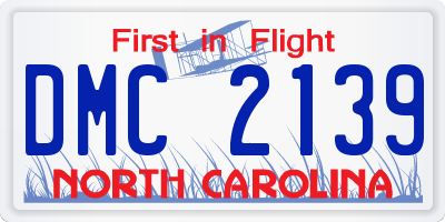 NC license plate DMC2139