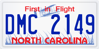 NC license plate DMC2149