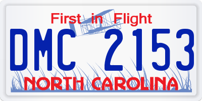 NC license plate DMC2153
