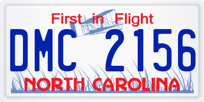 NC license plate DMC2156