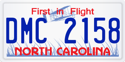 NC license plate DMC2158