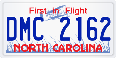 NC license plate DMC2162