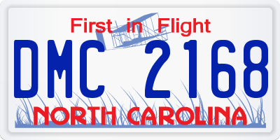 NC license plate DMC2168