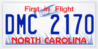 NC license plate DMC2170