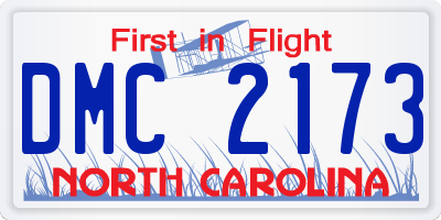 NC license plate DMC2173