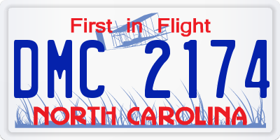 NC license plate DMC2174