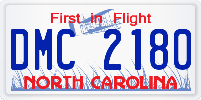 NC license plate DMC2180